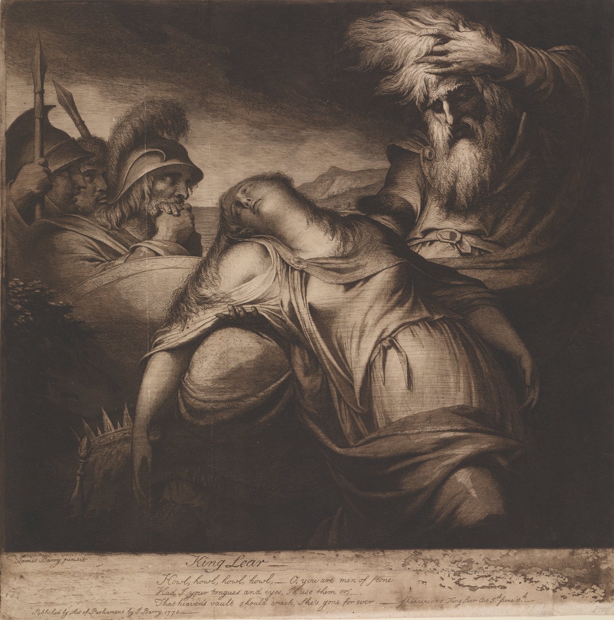 Re Lear e Cordelia, Atto V, Scena 10 da James Barry