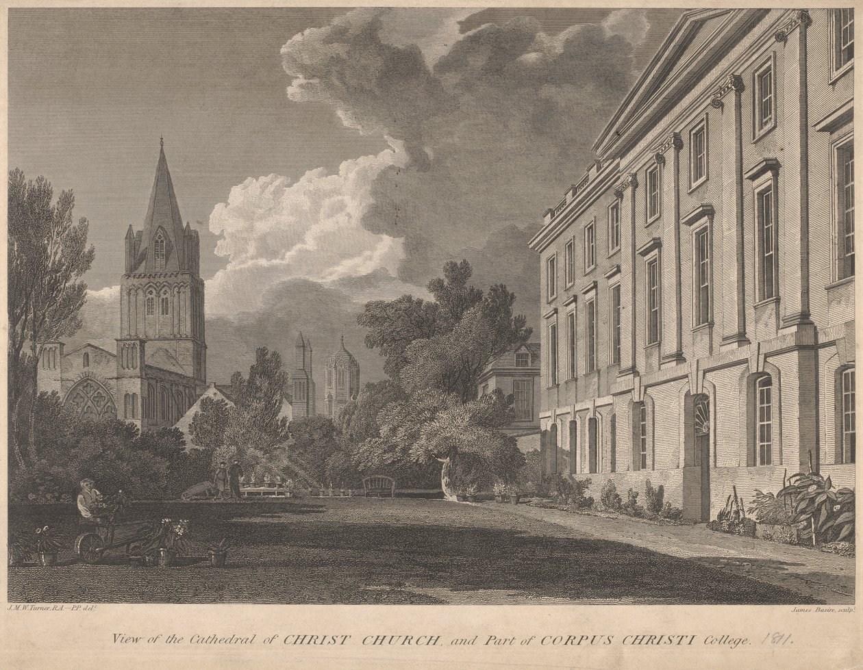 Vista della Cattedrale di Christ Church e Parte del Corpus Christi College da James Basire