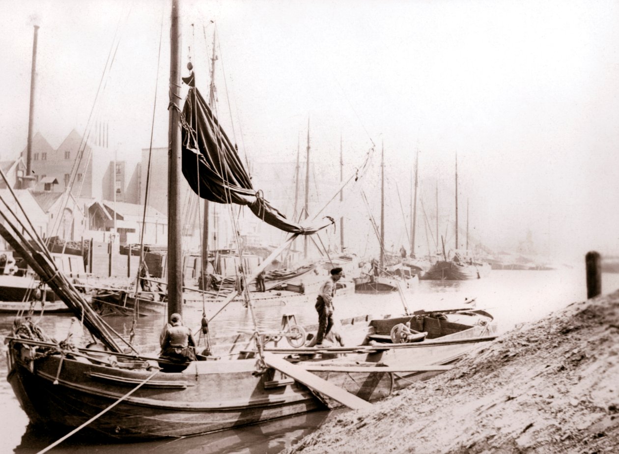 Barche sul canale, Rotterdam, 1898 da James Batkin