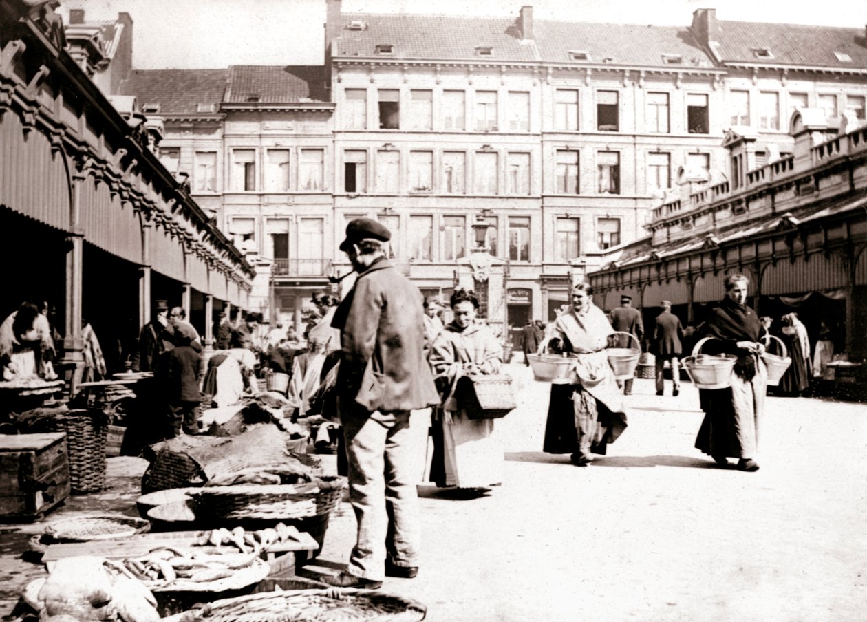 Bancarelle del mercato, Anversa, 1898 da James Batkin