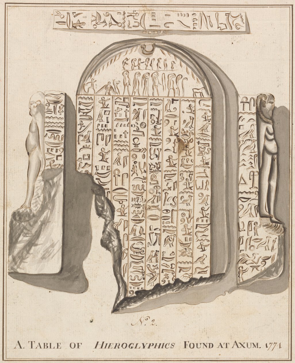No. 2. Una tavola di geroglifici trovata ad Axum da James Bruce