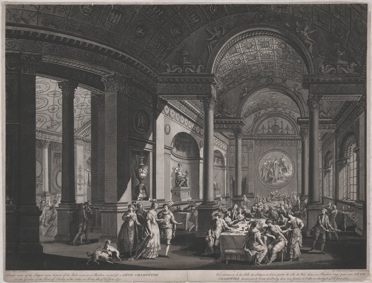 Festa campestre, 9 giugno 1774 (interno della sala da pranzo) da James Caldwall