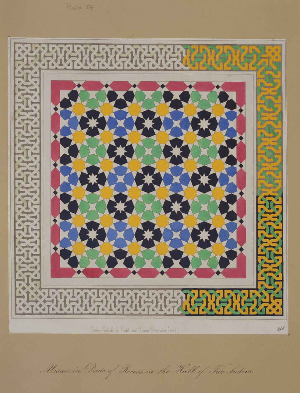 Mosaico nel dado della nicchia nella Sala delle Due Sorelle, Alhambra, da 
