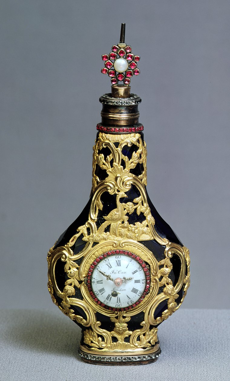 Fiaschetta da profumo con orologio e bussola da James Cox