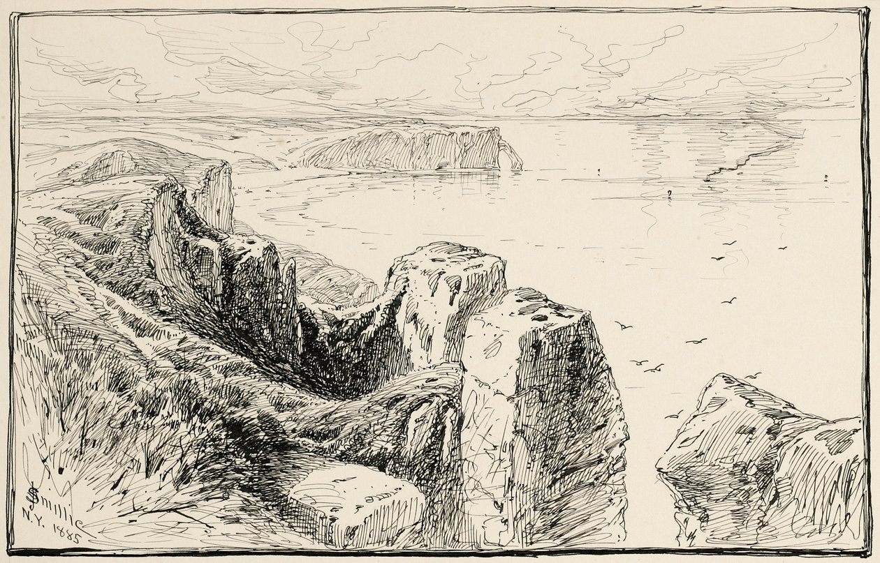 Scogliere della Normandia, vicino a Etretat da James David Smillie