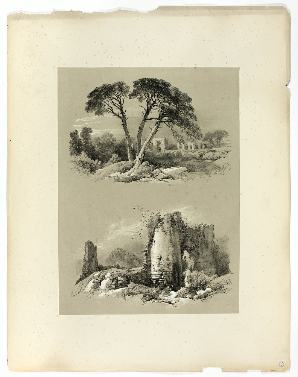Frejus e il castello di Pennard, da Selezioni pittoresche da James Duffield Harding