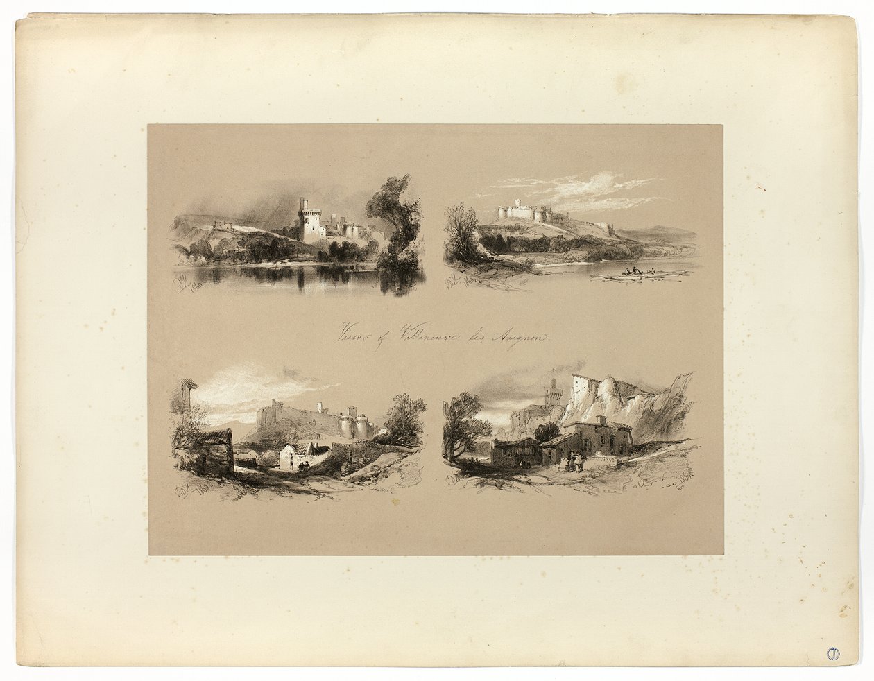 Vedute di Villenueve les Avignon, da Selezioni pittoresche da James Duffield Harding