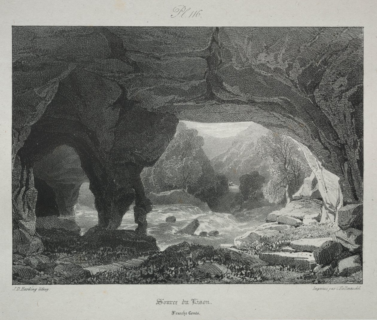 Viaggi pittoreschi e romantici nella vecchia Francia. Franche-Comté: Fonte del Lison da James Duffield Harding