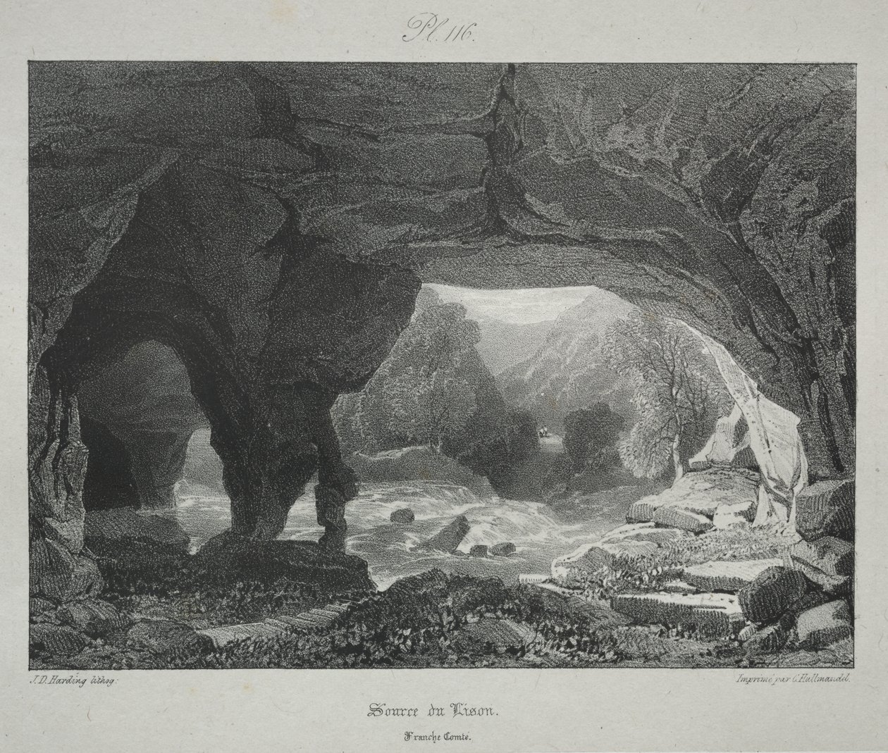 Viaggi pittoreschi e romantici nella vecchia Francia. Franche-Comté: Fonte del Lison da James Duffield Harding