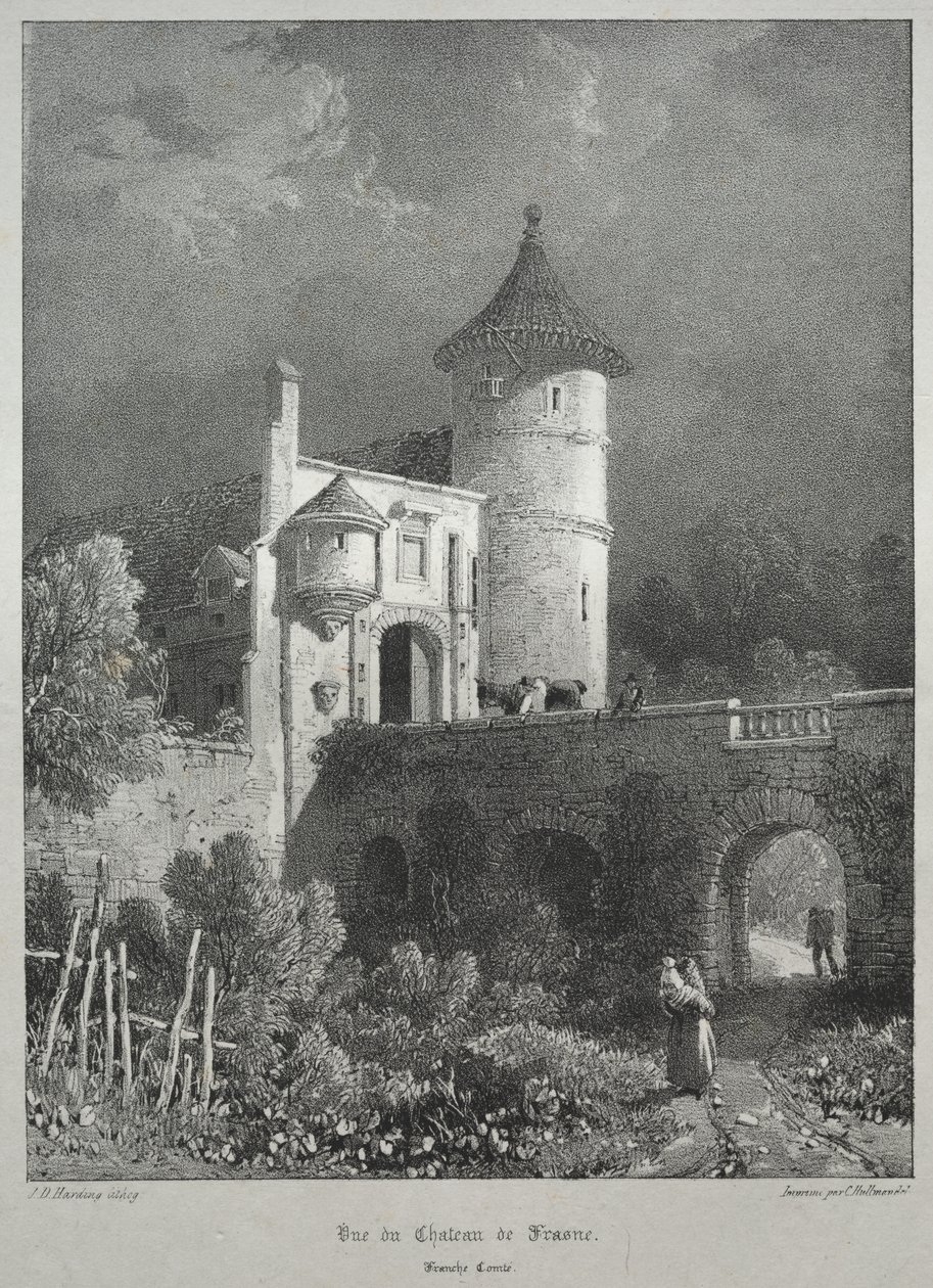 Viaggi pittoreschi e romantici nella vecchia Francia. Franche-Comté: Vista del Castello di Frasne da James Duffield Harding