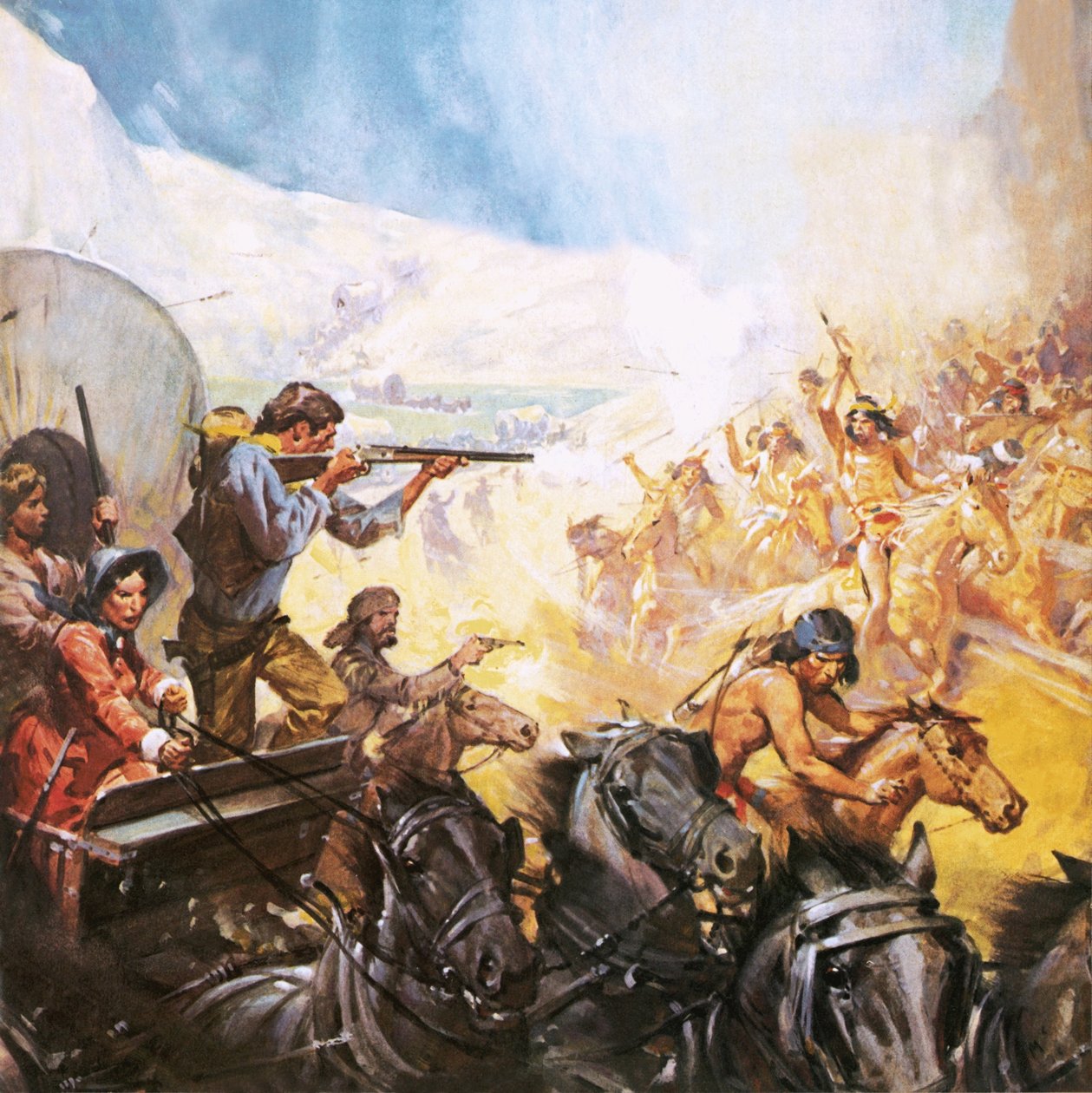 Pionieri americani che sparano ai pellerossa da James Edwin McConnell