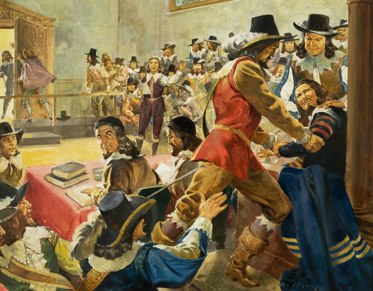 Arresto del Presidente della Camera dei Comuni (gouache su carta) da James Edwin McConnell