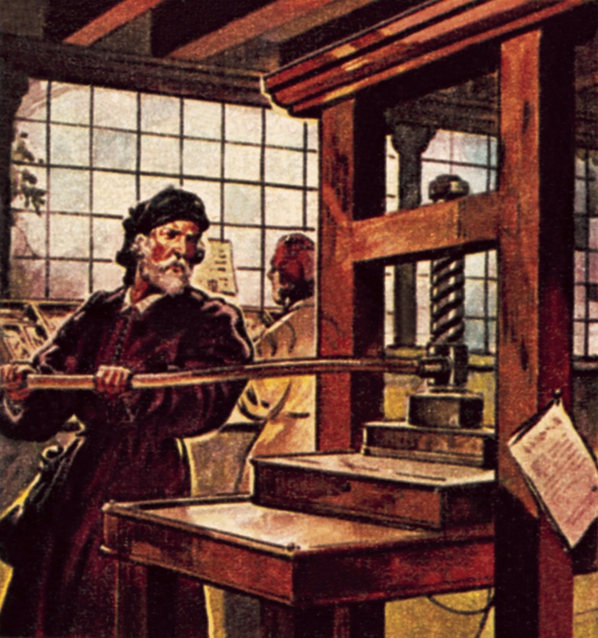 La macchina da stampa di Caxton da James Edwin McConnell