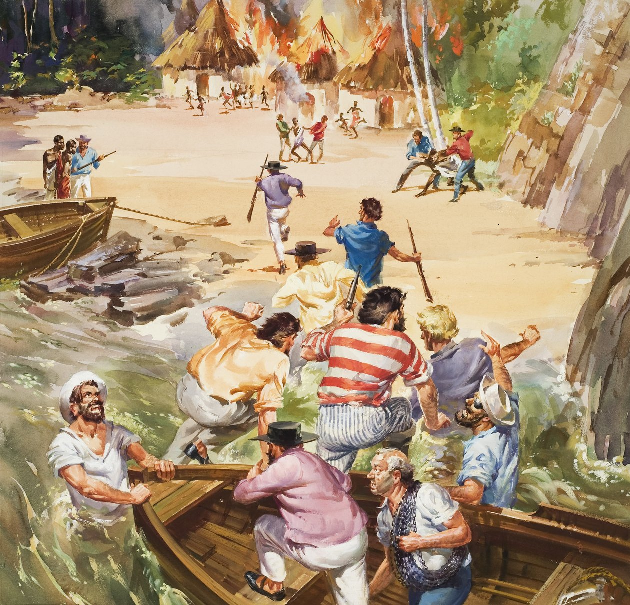 La tratta degli schiavi (guazzo su carta) da James Edwin McConnell