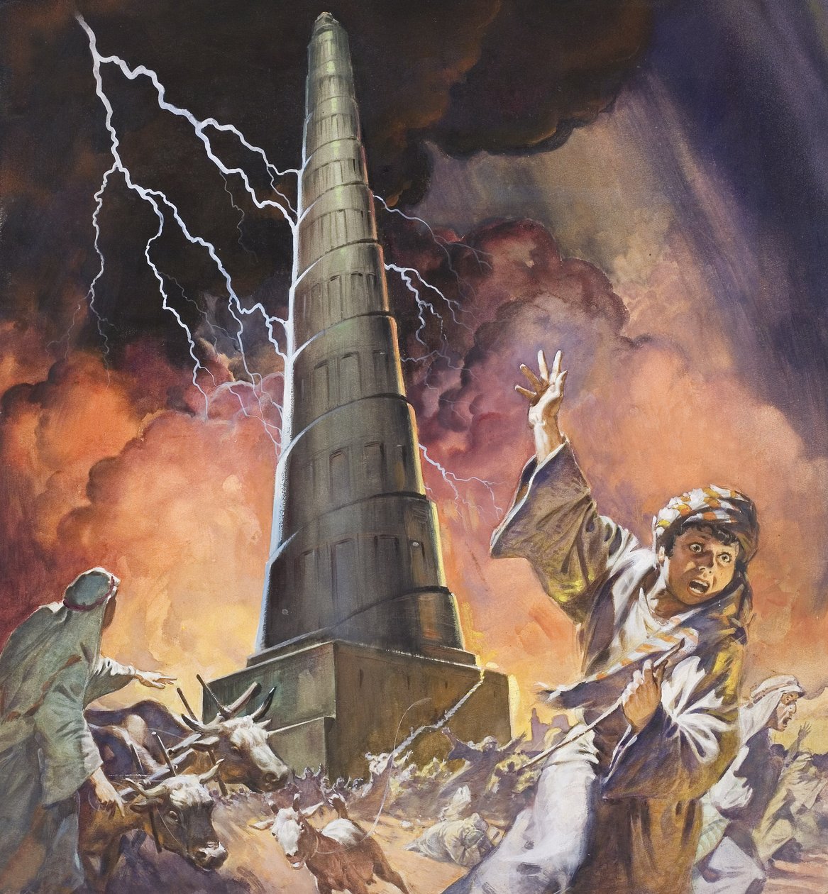 Torre di Babele (guazzo su carta) da James Edwin McConnell