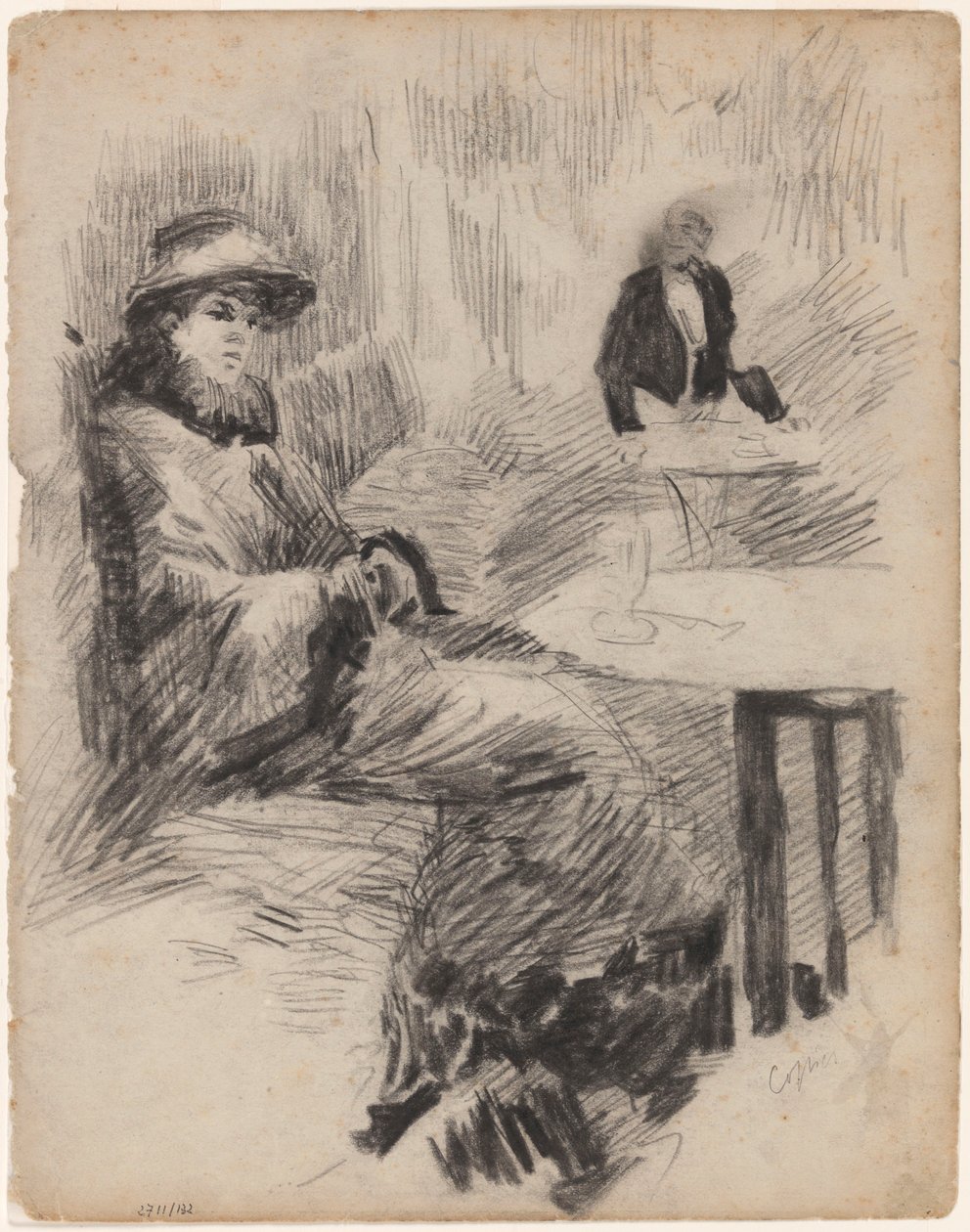 Copia: donna a un tavolo in un caffè da James Ensor