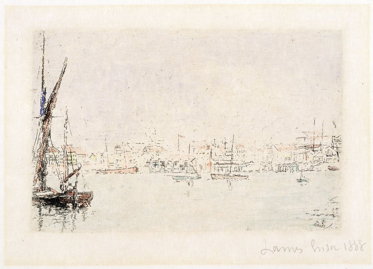 Vista sul porto di Ostenda da James Ensor