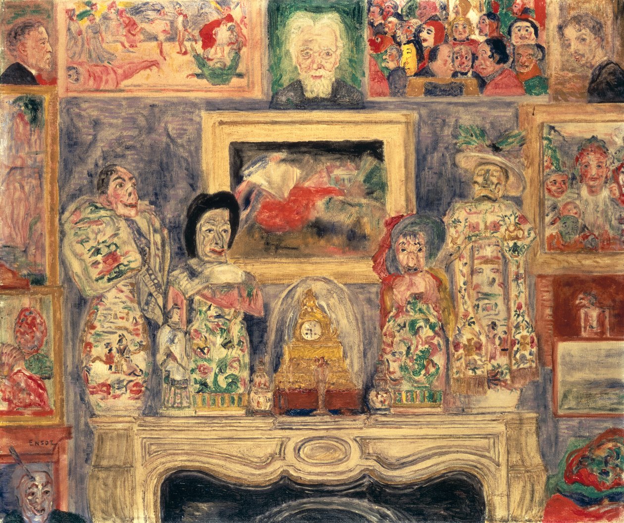 Interno con tre ritratti da James Ensor