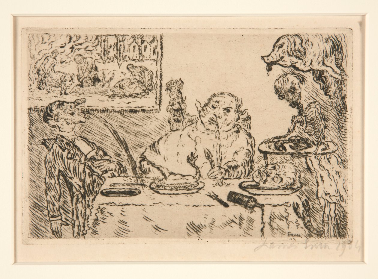 La gola, dal portfolio I peccati capitali da James Ensor