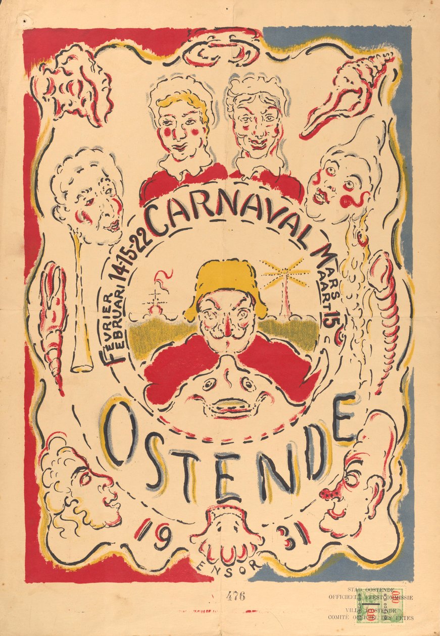 Plakat für den Karneval in Ostende da James Ensor