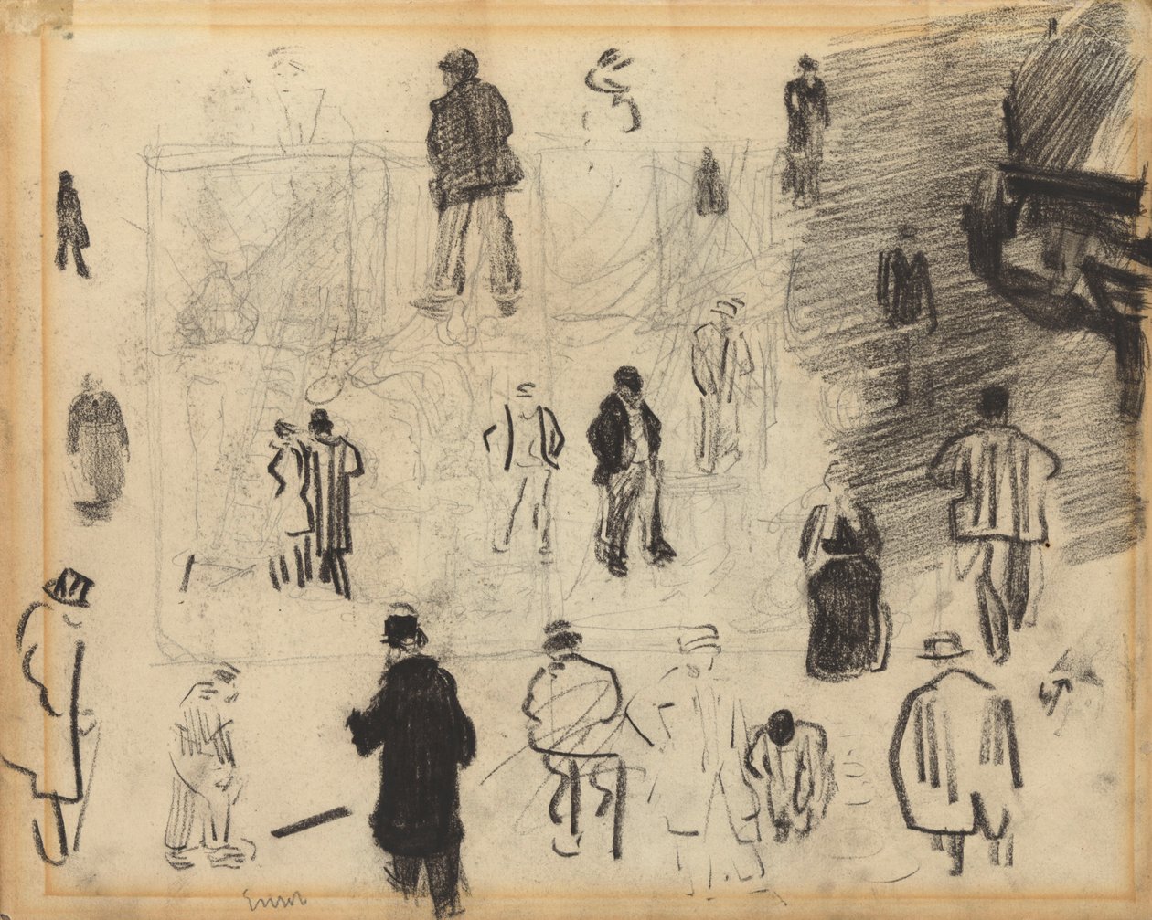 Recto: carriola e figure da James Ensor