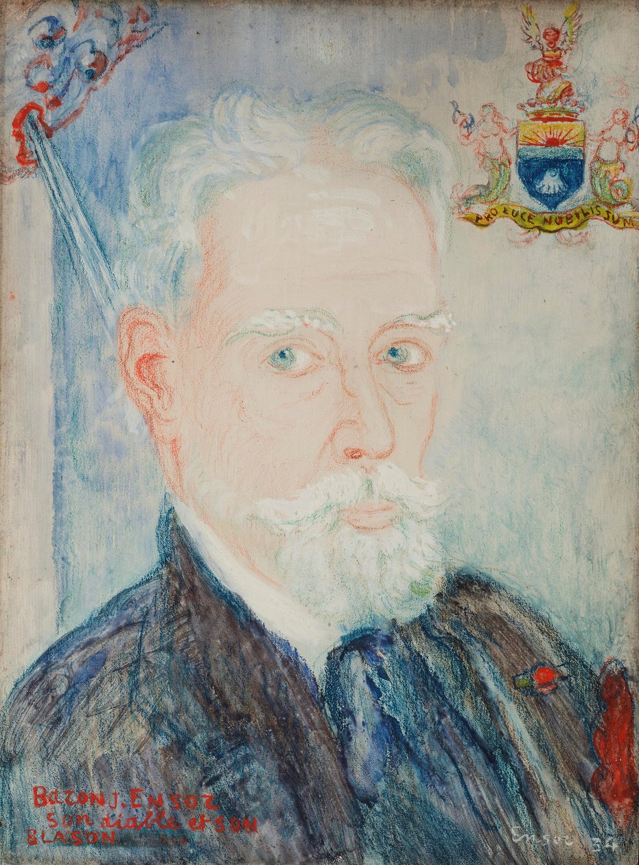 Autoritratto del barone James Ensor, il suo diavolo e il suo stemma da James Ensor