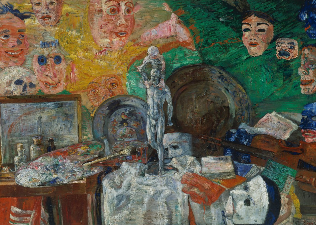 Natura morta nello studio o Attributi delle arti da James Ensor