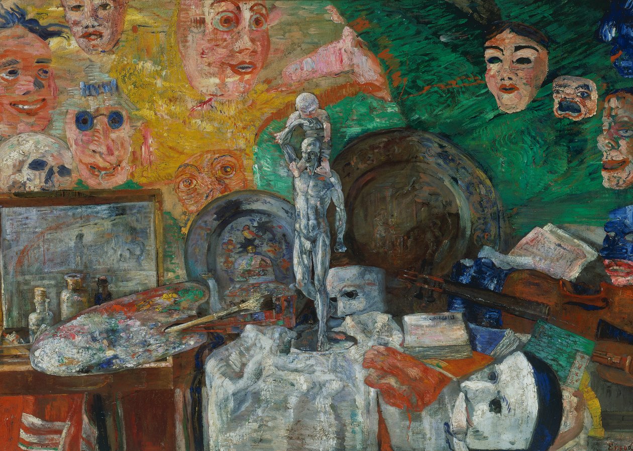 Natura morta nello studio o Attributi delle Arti da James Ensor
