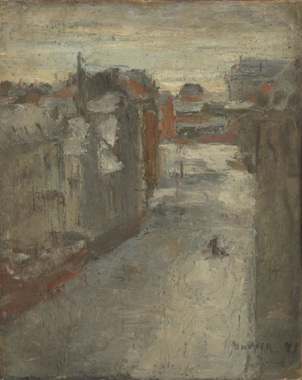 La Van Iseghemlaan sotto la neve da James Ensor
