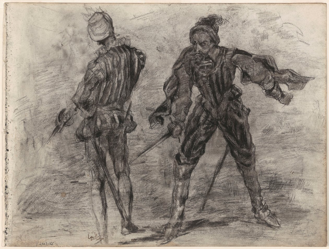 Due nobili spagnoli con spade (vista frontale, vista posteriore) da James Ensor