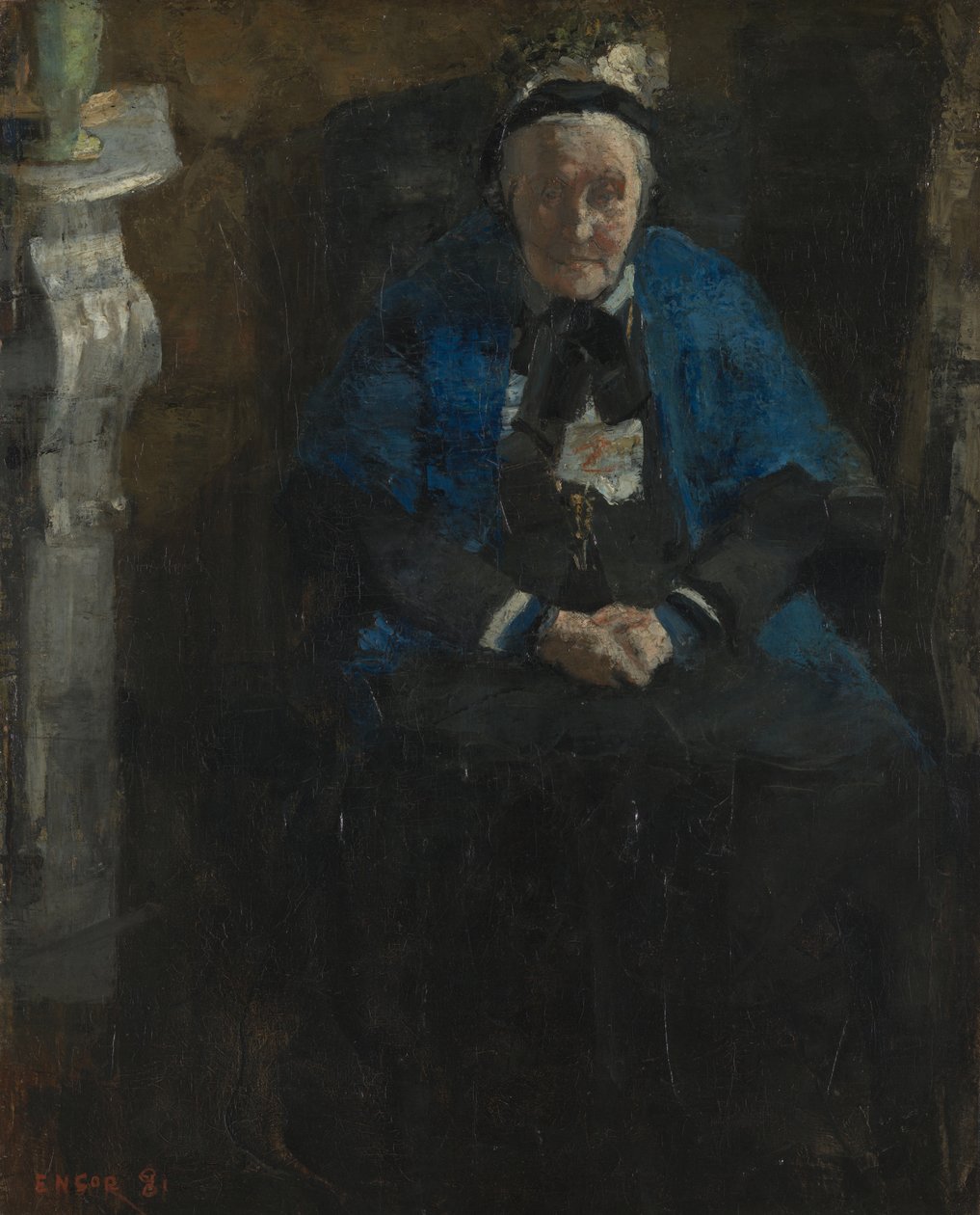 Donna con scialle blu da James Ensor
