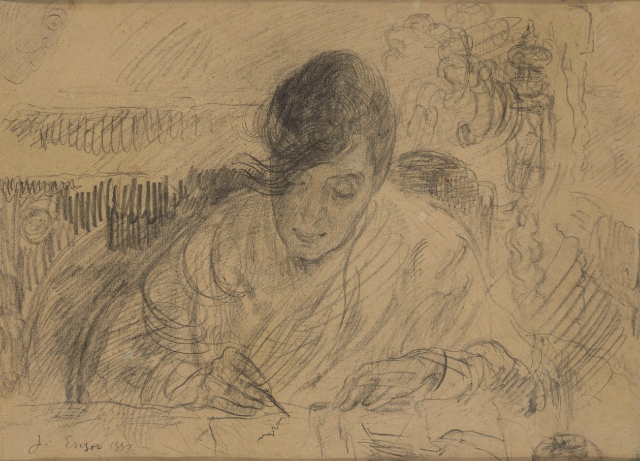 Donna che scrive una lettera (sorella di Ensor) da James Ensor