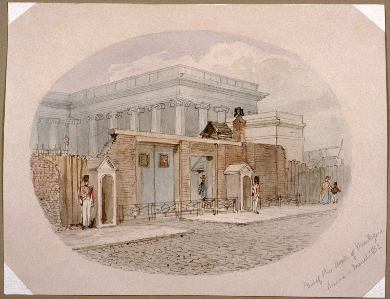 Muro della Montague House, British Museum, Londra, 1852 da James Findlay