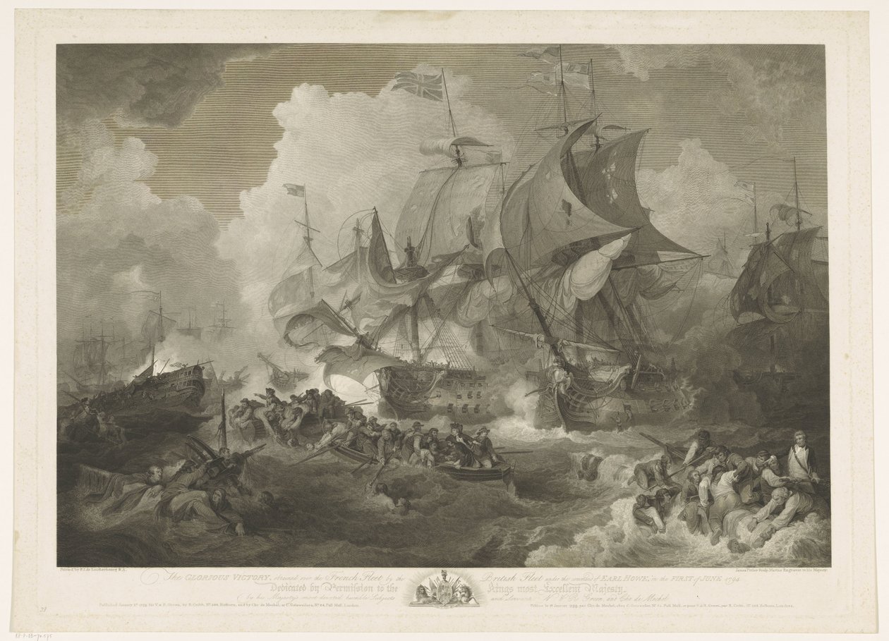 Vittoria della flotta inglese sulla flotta francese, 1794 da James Fittler