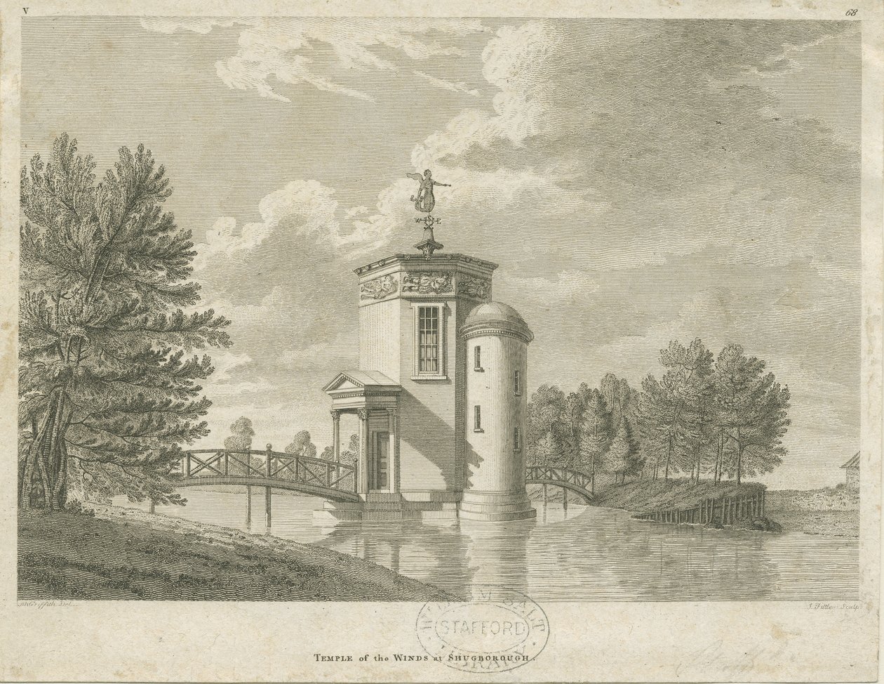 Shugborough - Tempio dei Venti: incisione, nd [fine 18° sec] da James Fittler