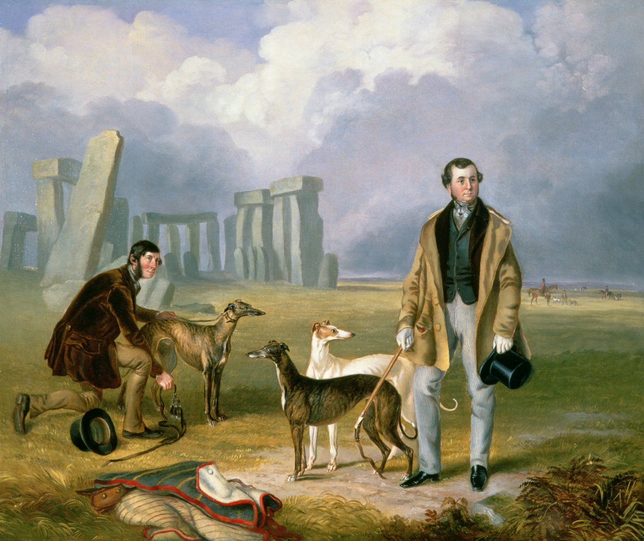 Charles Randell con levrieri, 1849 da James Flewitt Mullock