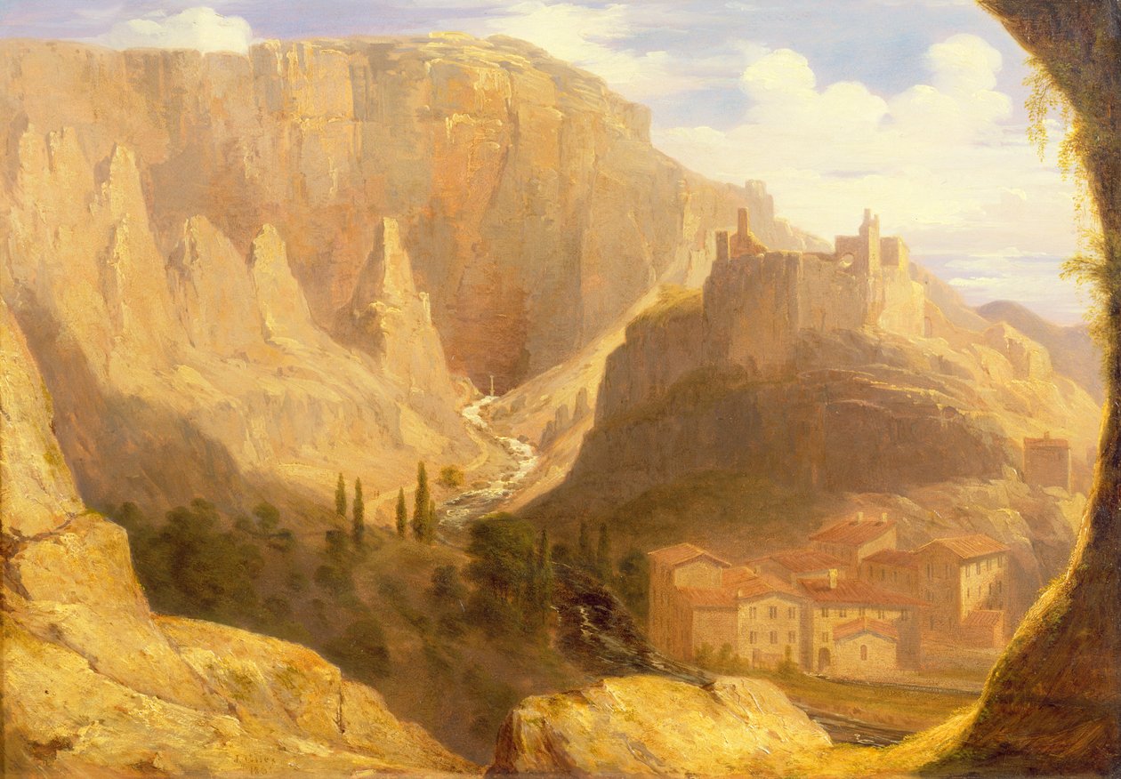 Città collinare in Italia, 1831 da James Giles