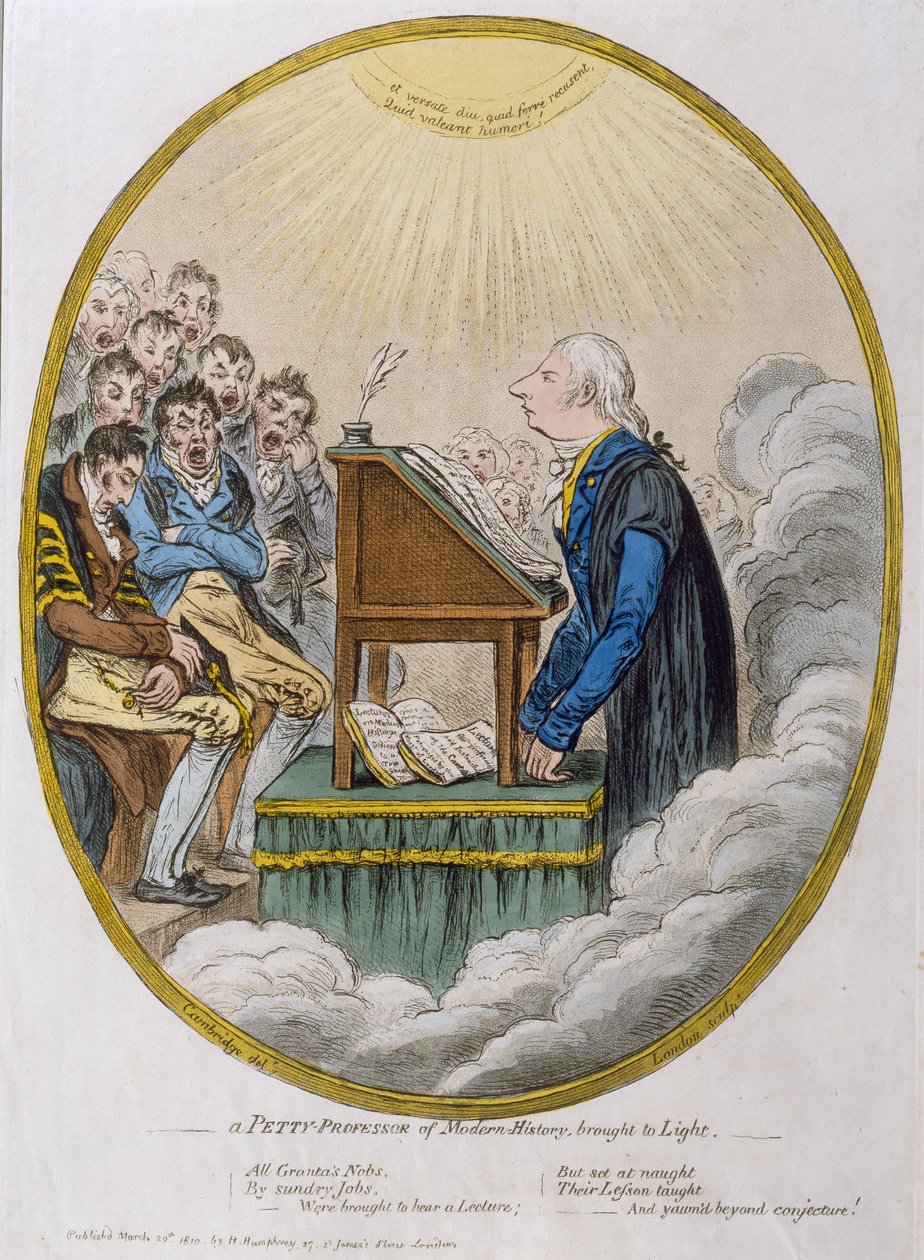 Un professore di storia moderna portato alla luce, pubblicato da Hannah Humphrey nel 1810 da James Gillray
