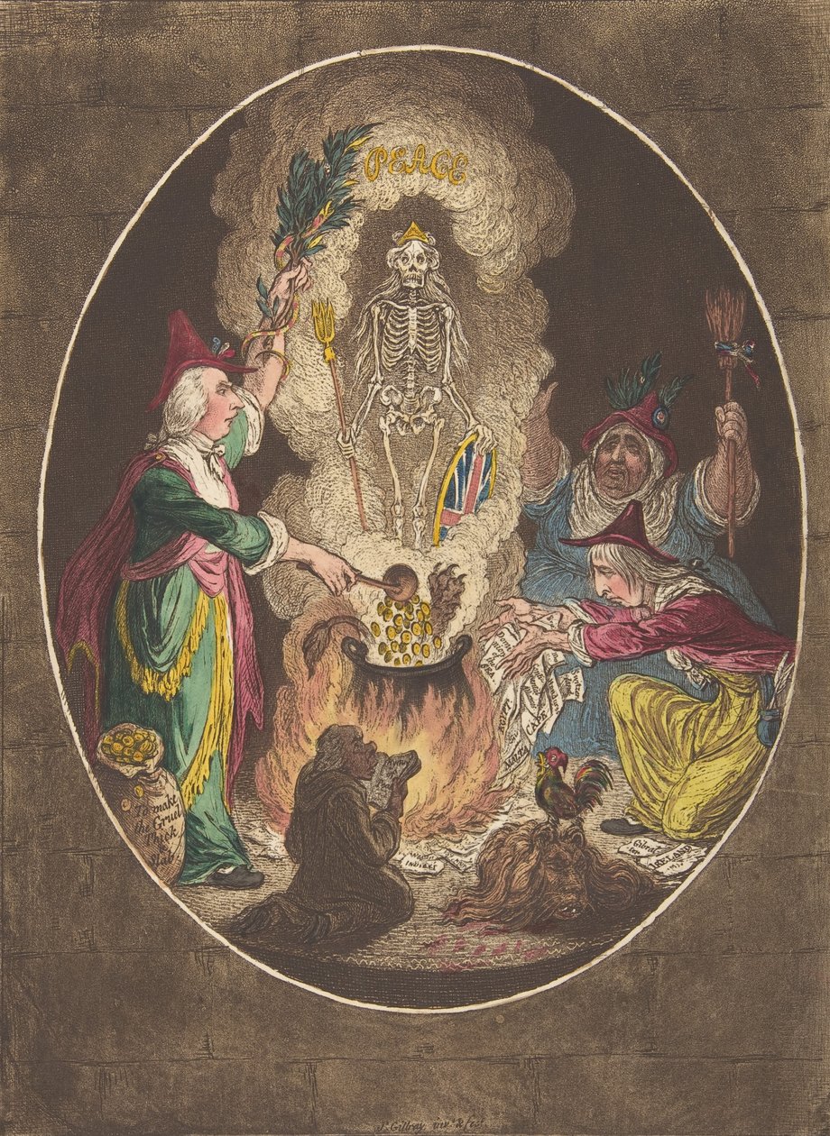Una Fantasmagoria, Scena-Evocazione di uno Scheletro Armato, 5 gennaio 1803 da James Gillray