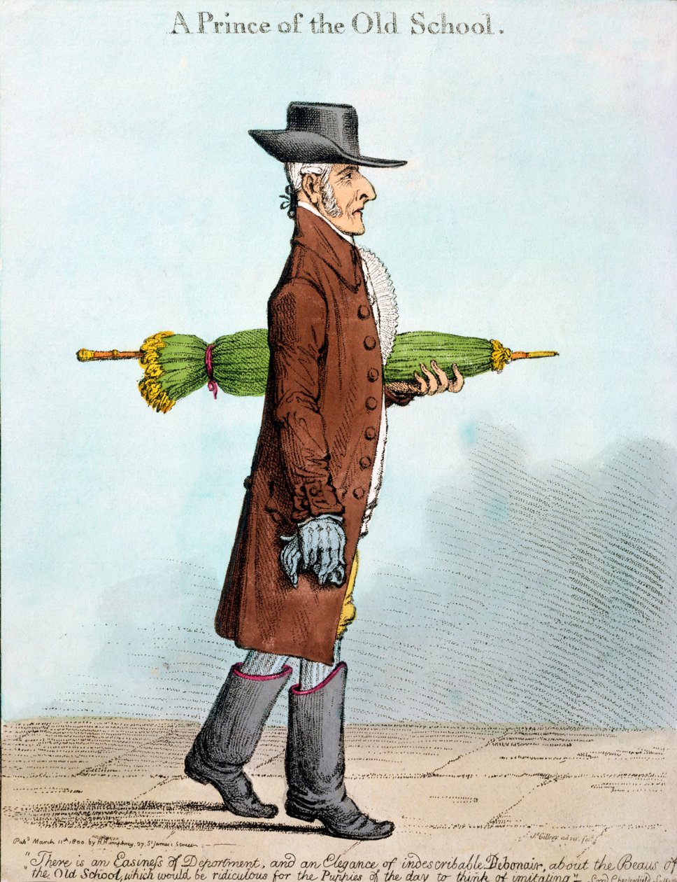 Un Principe della Vecchia Scuola, pubblicato da Hannah Humphrey nel 1800 (incisione colorata a mano) da James Gillray
