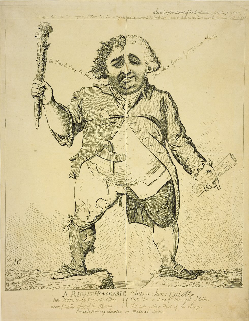 Un Onorevole alias un Sans Coulotte, pubblicato da S.Fores, 1802 da James Gillray