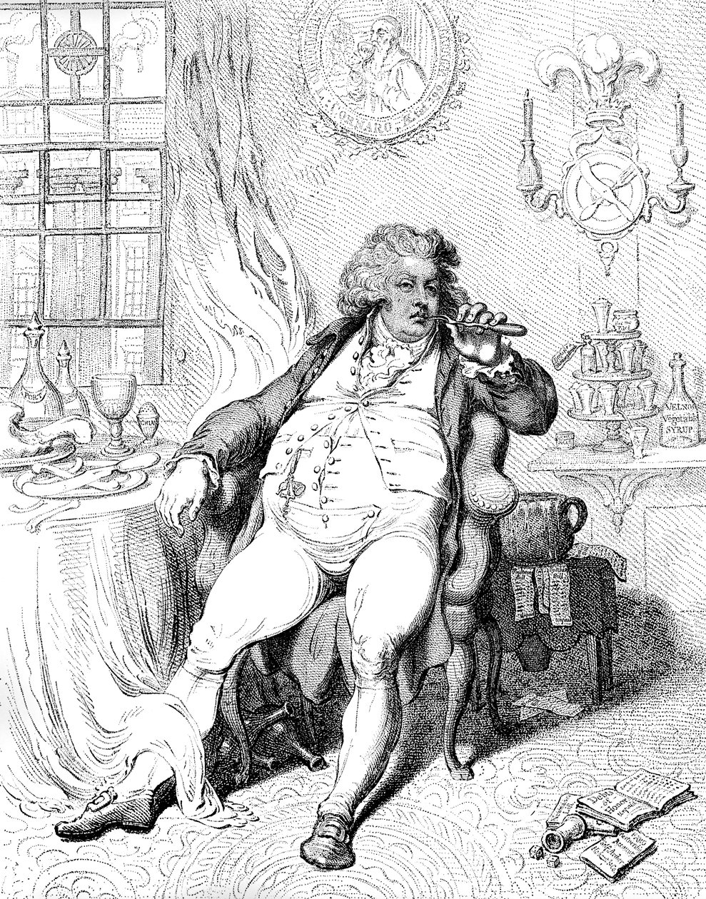 Un voluttuoso sotto gli orrori della digestione da James Gillray