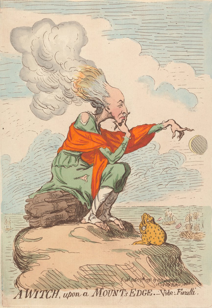 Una strega sul ciglio di un monte - Vedi: Fuseli da James Gillray