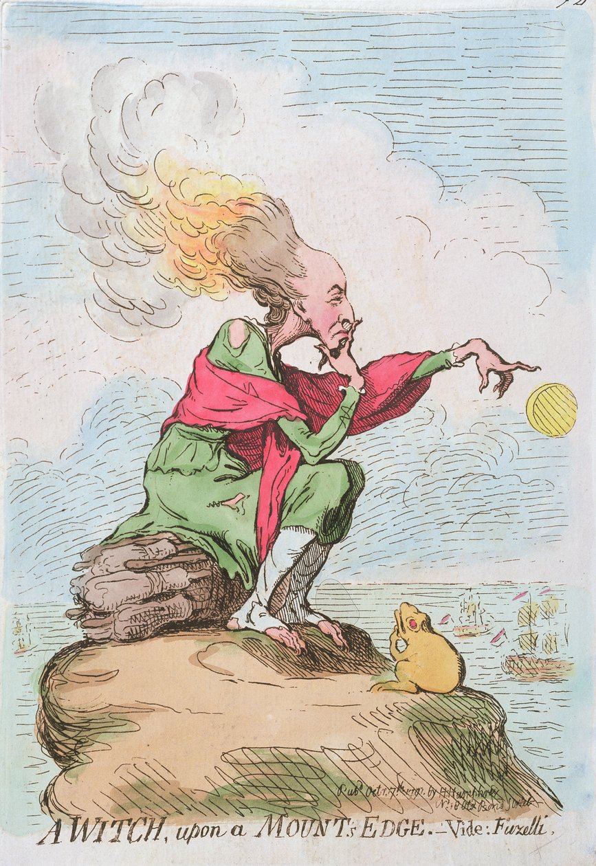 Una strega, su un bordo del monte, o Fuzelli, pubblicato da Hannah Humphrey nel 1791 da James Gillray