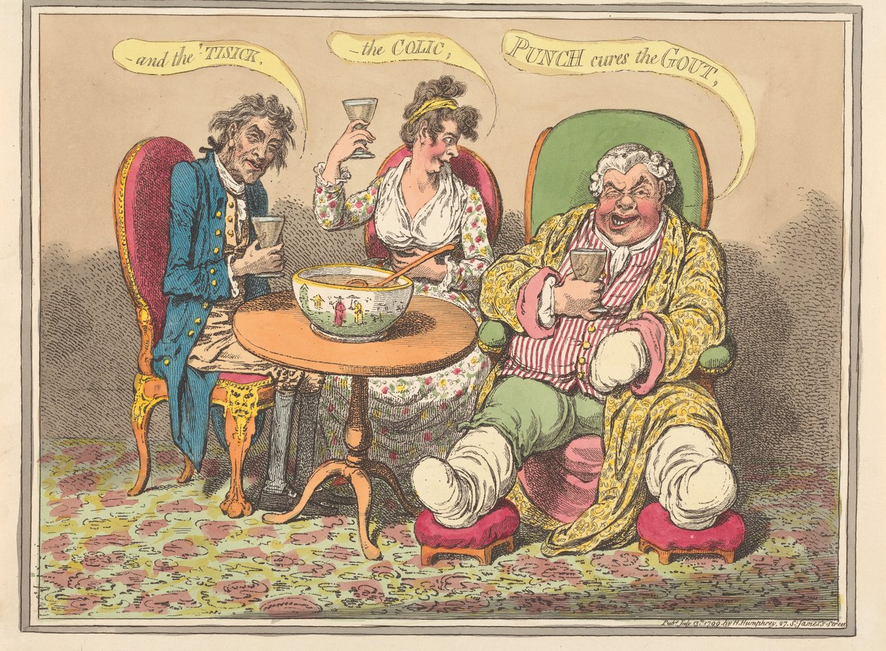 E la tisi, la colica - Punch cura la gotta da James Gillray