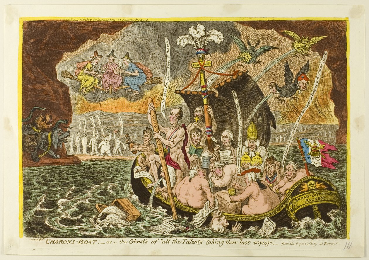 La barca di Caronte da James Gillray