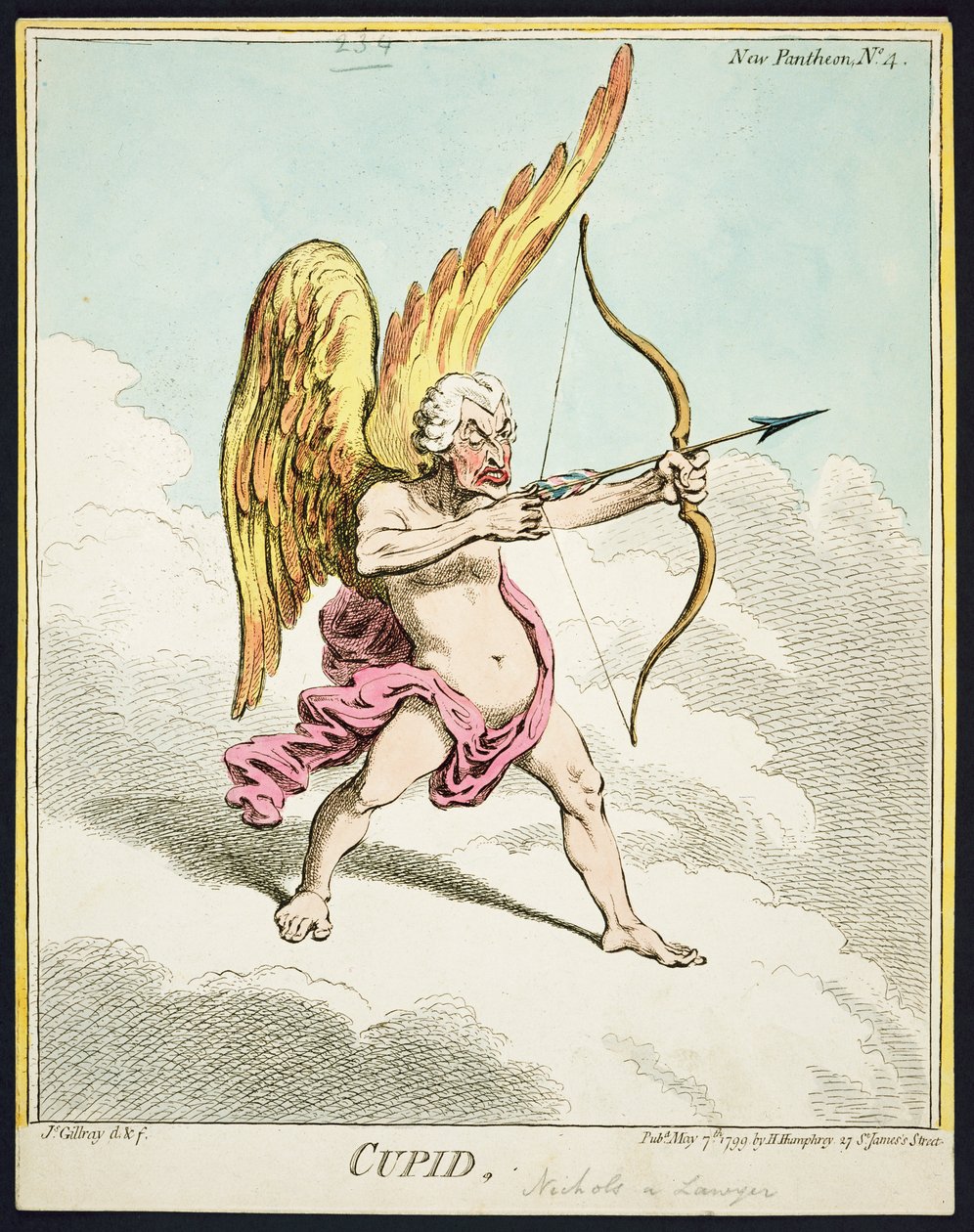 Cupido, dal Nuovo Pantheon n.4, pubblicato da Hannah Humphrey, 1799 da James Gillray