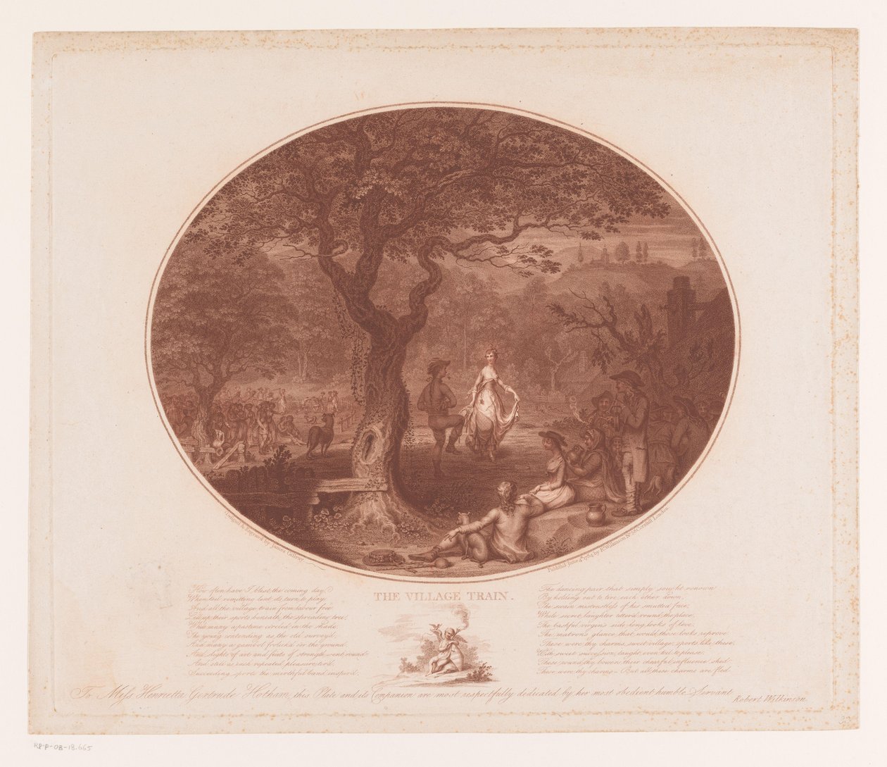 Uomo e donna danzanti sotto un albero da James Gillray