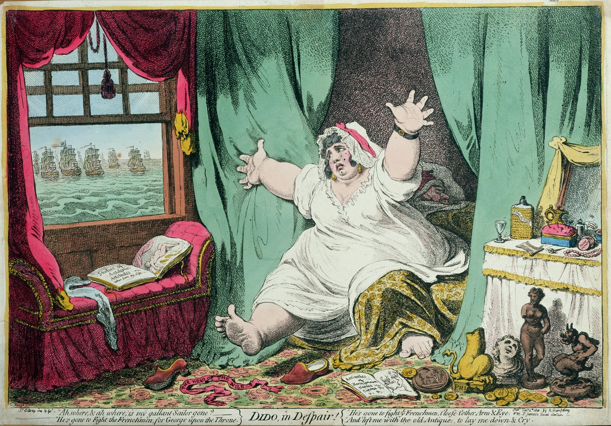 Didone in Disperazione, pubblicato da Hannah Humphrey, 1801 da James Gillray