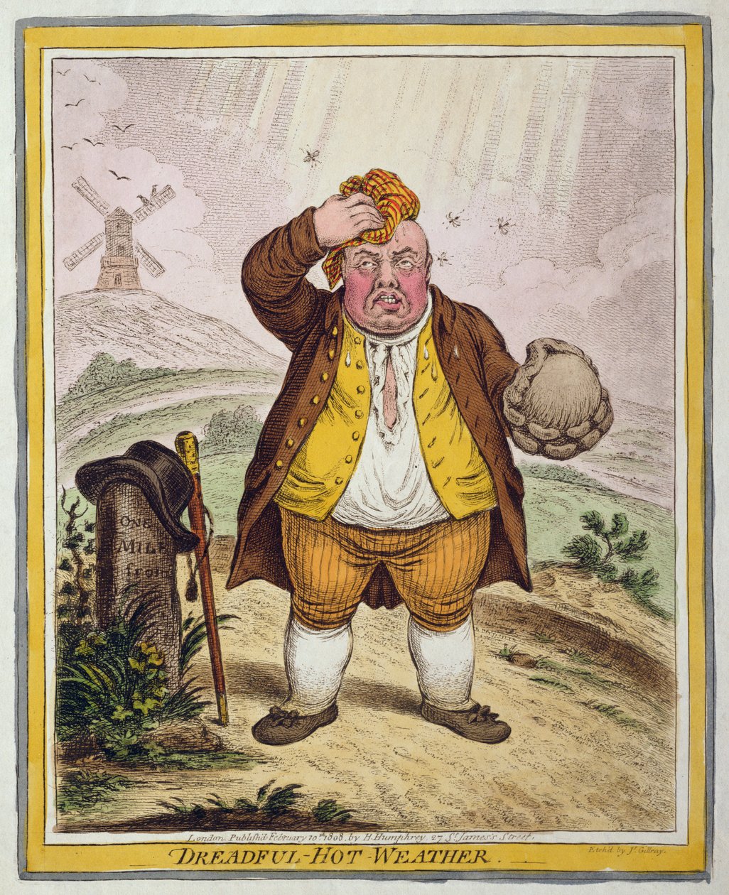 Tempo terribilmente caldo, pubblicato da Hannah Humphrey nel 1808 da James Gillray